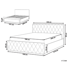 Beliani Postel z umělé kůže s úložným boxem 180 x 200 cm béžová a šedá ROCHEFORT