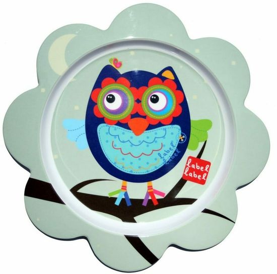 Label-Label - Friends Melamine Flower Plate (Varianta: Owl Boys)