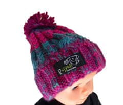 R-SPEKT Dětský kulich MAXI PomPom beanie modrovínový 52-56cm