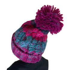 R-SPEKT Dětský kulich MAXI PomPom beanie modrovínový 52-56cm