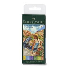 Faber-Castell Popisovač Faber-Castell Pitt Artist Pen Brush 6 ks, hrot B, letní odstíny