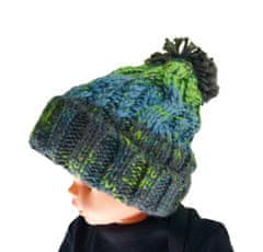 R-SPEKT Dětský kulich MAXI PomPom beanie šedozelený 52-56cm