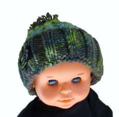 R-SPEKT Dětský kulich MAXI PomPom beanie šedozelený 52-56cm