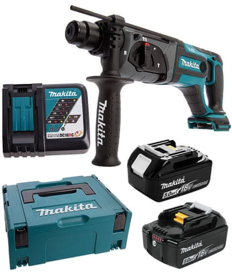 Makita Příklepová vrtačka 18V SDS + 2j 2x5Ah DHR241RTJ