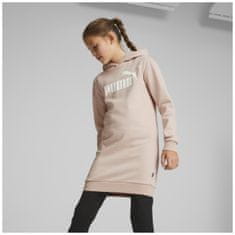 Puma Dívčí mikina ESSENTIALS Logo Hooded Dress 140 Světle růžová