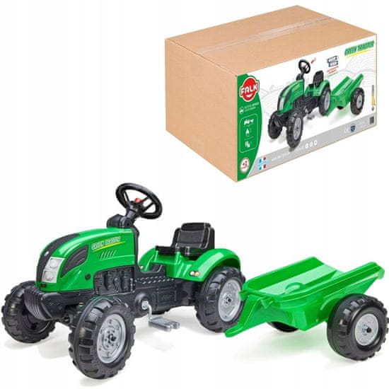 Falk FALK Tractor Green na pedálech + přívěs a klakson