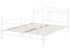 Beliani Kovová postel 140 x 200 cm bílá ANTLIA