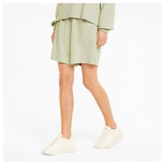 Puma Dámské šortky HER 7" High-Waist Shorts XS Světle zelená