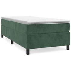 Greatstore Box spring postel s matrací tmavě zelená 100x200 cm samet