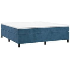 Greatstore Box spring postel s matrací tmavě modrá 160x200 cm samet