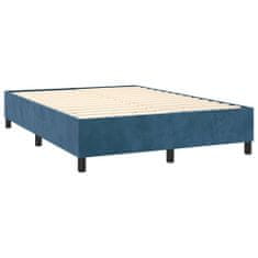 Vidaxl Box spring postel s matrací tmavě modrá 140x200 cm samet