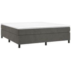 Greatstore Box spring postel s matrací tmavě šedá 200x200 cm samet