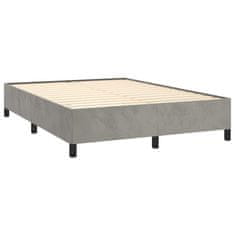 Vidaxl Box spring postel s matrací světle šedá 140x190 cm samet