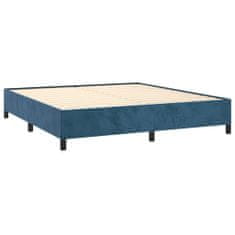 Vidaxl Box spring postel s matrací tmavě modrá 160x200 cm samet