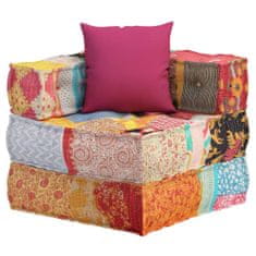 Petromila Modulární pouf s polštářem patchwork textil