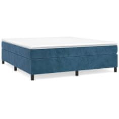 Vidaxl Box spring postel s matrací tmavě modrá 160x200 cm samet