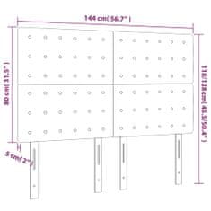 Vidaxl Čelo postele s LED černé 144x5x118/128 cm umělá kůže