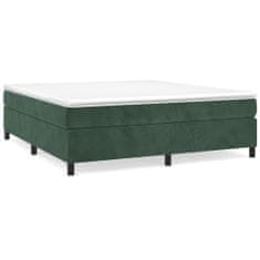 Vidaxl Box spring postel s matrací tmavě zelená 160x200 cm samet