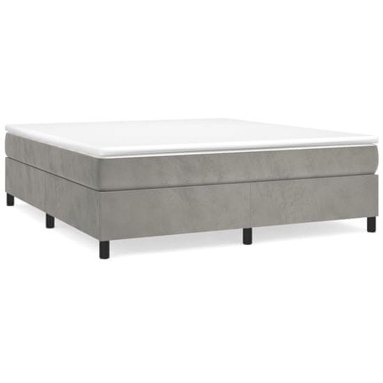 Vidaxl Box spring postel s matrací světle šedá 160x200 cm samet