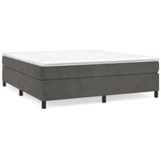 Greatstore Box spring postel s matrací tmavě šedá 200x200 cm samet