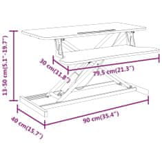 Greatstore Nastavitelná pracovní stanice 90x40x(13-50) cm ocel a kompozit