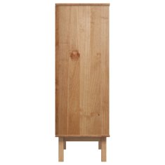 Greatstore Skříň highboard hnědá a bílá 85x43x125 cm masivní borové dřevo