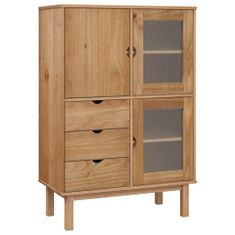 Greatstore Skříň highboard 85 x 43 x 125 cm masivní borové dřevo