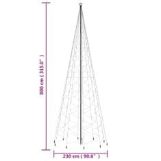 Vidaxl Vánoční strom s hrotem 3 000 modrých LED diod 800 cm