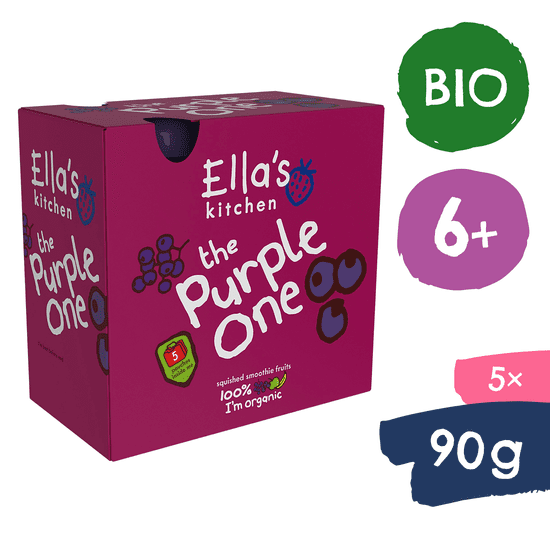 Ella's Kitchen BIO PURPLE ONE ovocné pyré s černým rybízem (5x90 g)