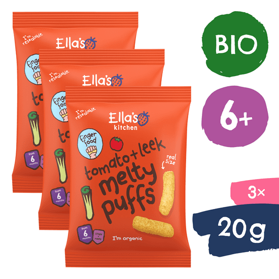 Ella's Kitchen BIO Křupky rajče a pórek 3x 20 g