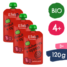 Ella's Kitchen BIO Jahoda a jablko 3 x120 g