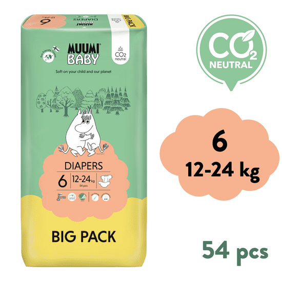 MUUMI BABY Big Pack vel. 6 JUNIOR (12-24 kg) 54ks