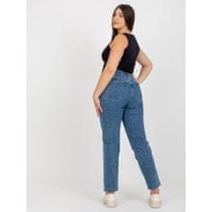 Factoryprice Dámské kalhoty s vysokým pasem plus size džínové LISE modré EM-SP-RD1269.75_389651 38