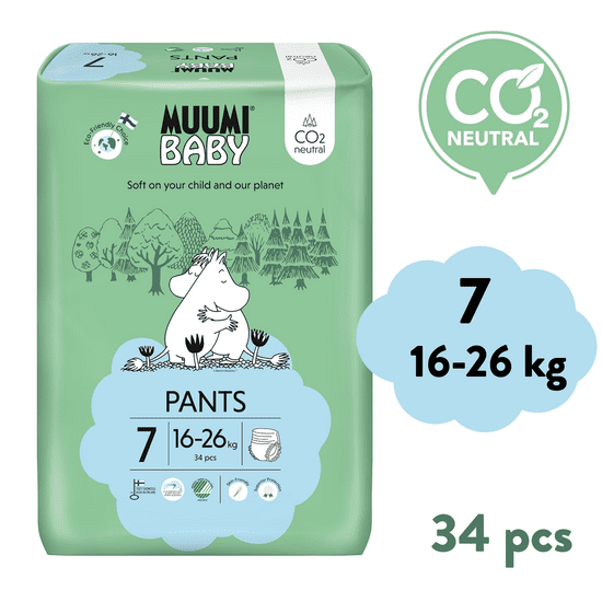 MUUMI BABY Pants 7 XL 16-26 kg kalhotkové eko pleny 34 ks