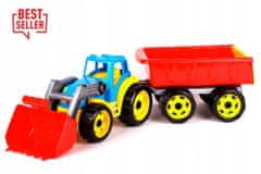 Lean-toys Traktorový buldozer s lopatovým přívěsem Blue 3688