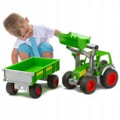 Lean-toys Traktor, nakladač a přívěs Farmer Green 8817