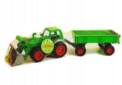 Lean-toys Traktor, nakladač a přívěs Farmer Green 8817