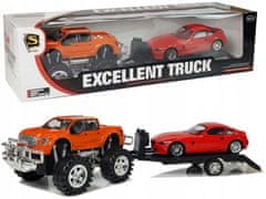 Lean-toys Sada červených vozidel Monster Truck oranžová