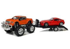 Lean-toys Sada červených vozidel Monster Truck oranžová