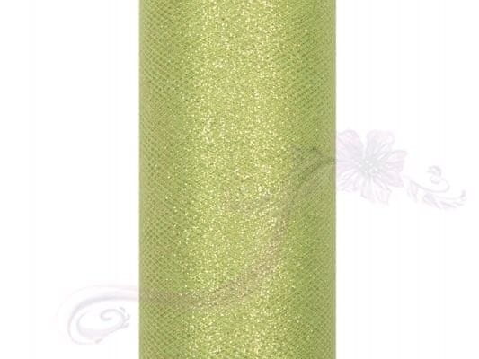 Paris Dekorace Tyl s lurexem, sv. zelený, 15cm/9m