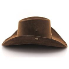 funny fashion Kovbojský klobouk kožený vzhled - hnědý