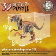 Educa 3D puzzle Velociraptor 64 dílků