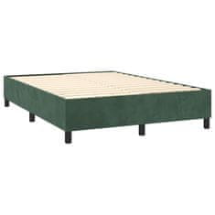 Vidaxl Box spring postel s matrací tmavě zelená 140x190 cm samet