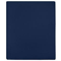 shumee VidaXL prostěradla, 2 ks, tmavě modrá, 160x200cm, bavlněný žerzej