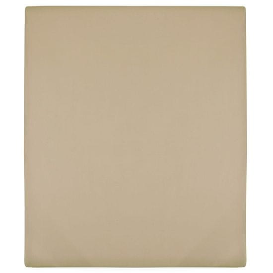 Greatstore Jersey prostěradlo taupe 90 x 200 cm bavlna