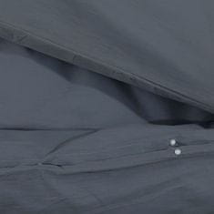 Greatstore Sada ložního prádla antracitová 140 x 200 cm lehké mikrovlákno