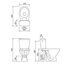 CERSANIT Wc kombi kaskada 206 010 3/6 sedátko pp (K100-206)