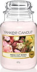 Yankee Candle vonná svíčka Classic ve skle velká Fresh Cut Roses 623 g