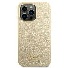 Guess GUHCP14LHGGSHD hard silikonové pouzdro iPhone 14 PRO 6.1" gold Glitter Script