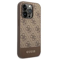 Guess GUHCP14LG4GLBR hard silikonové pouzdro iPhone 14 PRO 6.1" brown 4G Stripe Collection